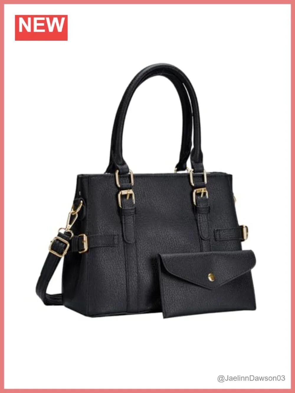 Faux Leather Women's Top Handle Satchel Purse 2-Piece Set with Wallet